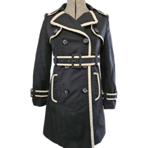 The Limited Black Belted Trench Coat-Size Small